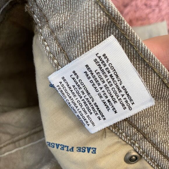 VTG Habitual Gray Taupe Low Rise Bermuda Long Line Design Pocket Denim Shorts 25 - Picture 8 of 10